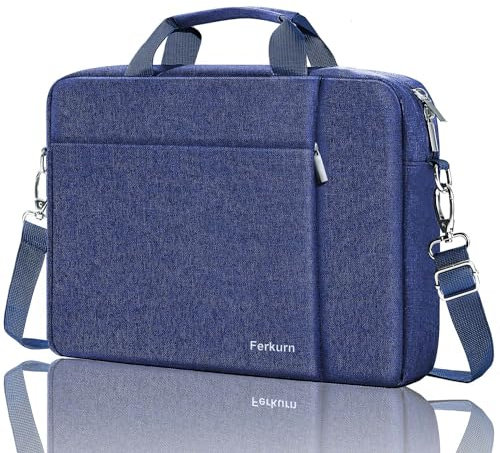 Ferkurn Laptop Bag Case for Women Men, Messenger Briefcase Computer Bag with Shoulder Compatible with Macbook Pro/Air, XPS Latitude, HP Pavilion, ASUS, Acer, Samsung, Blue, 17 17.3 Inch