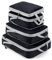 Meowoo 4-teiliges Kompressions-Packwürfel Set - Compression Packing Cubes - Wasserdichter Kofferorganizer mit Reißverschluss (XL, L, 2×M) - Platzsparend für Handgepäck & Koffer (Schwarz)