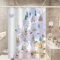 Duschvorhang Badewanne, Shower Curtains Anti Mould Europa Tier Und Gebäude Hellviolettes Weiß Polyester 150X200cm