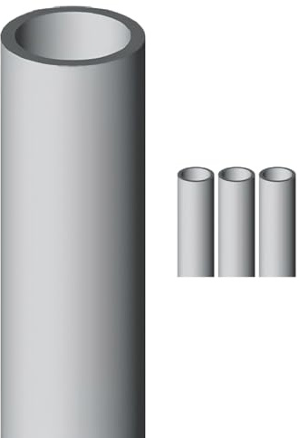 2 meter lång kabelränna, styv kabelkanal, för elektrisk växt, inomhus- och utomhusbruk, grå PVC, tillverkad i Italien (4, D16mm)