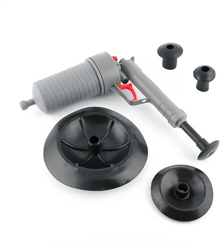 Avilia Pistola Sturalavandini ad Aria Compressa Ecologica - Disgorgatore con 4 Adattatori Universali, per Sturare Efficacemente tutti i Tipi di Scarico, in ABS, PVC, Polipropilene, 28x9x28cm