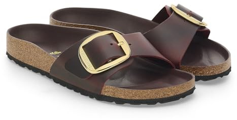 Birkenstock Madrid Big Buckle Natural Leather Oiled Zinfandel Schmale Weite Gr. 37