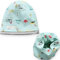 ZEPIQOR Kinder Beanie Mütze & Loop Schal Set, 95% Baumwolle Mütze Schal Set Mädchen Jungen 2-8 Jahren, Schlauchschal Warme Wintermütze Strickmützen für Herbst Winter Frühling