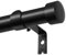 KAMANINA Black Curtain Pole 80 to 148 cm, 25 mm Diameter Curtain Poles for Eyelet Curtains, Extendable Curtain Rod with End Cap Finials for Windows
