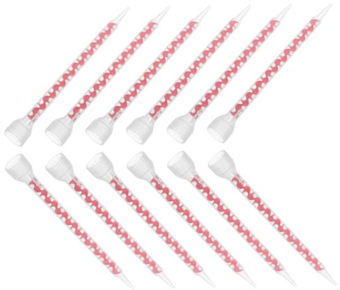 iplusmile 12 Ugelli Di Finitura Per Calafataggio Riutilizzabili, Applicatori Per Ugelli Per Calafataggio Per Tubo Miscelatore Statico in Resina Epossidica Per Miscelazione Adesiva,