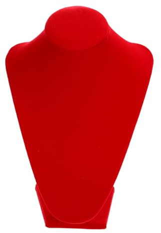 BESPORTBLE Présentoir à Bijoux Buste Support Porte-colliers En Velours Rouge Compact Modèle v 25 Cm Pour Exposition Boutique Maison Rangement Élégant