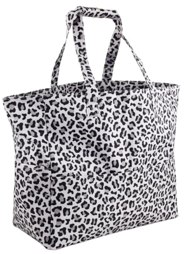 Borsa Mare XXL, 44x40x20cm, Grande Borsa da Spiaggia con Cerniera e Multitasche, Tote Bag Donna Impermeabile, Leggera e Pieghevole, per Famiglia Sauna Bagno Campeggio Viaggio Shopping Picnic