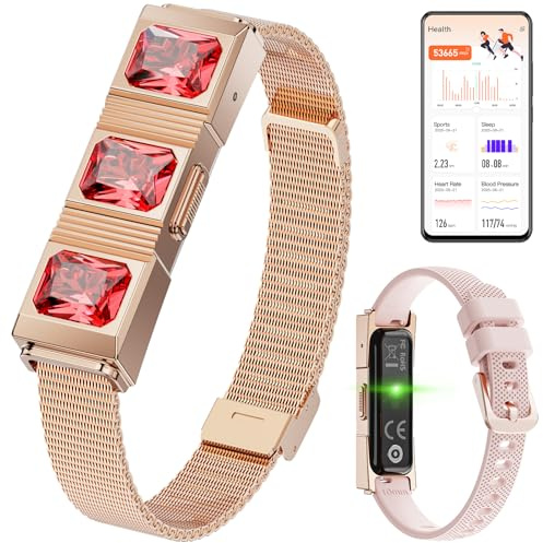 Mingtawn Braccialetto intelligente da donna, per la salute e il fitness, contapassi, ossigeno nel sangue, HRV/sonno, alla moda, con promemoria di messaggi/chiamate