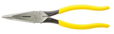 Klein Tools D203-8 Alicates de punta de aguja, cortadores laterales de punta larga, alicates de cocodrilo con asas extendidas, 8 pulgadas