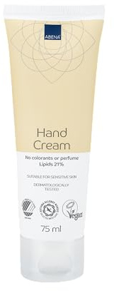 ABENA Handcreme 75 ml, Schnell einziehende & nährende Handpflege, Duftfreie Formel, Geeignet für alle Hauttypen, Angereichert mit pflanzlichen Ölen für intensive Feuchtigkeit