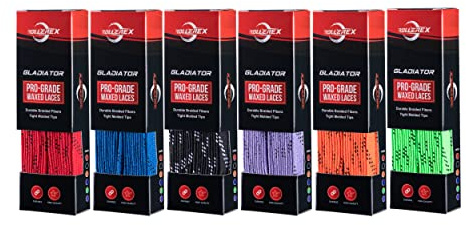 Rollerex Gladiator Waxed Hockey Skate Laces - Pro-Grade Durability & Water-Resistant - Ideal for Ice Hockey, Roller Hockey & Recreational Skating (Pearly Purple, 120)