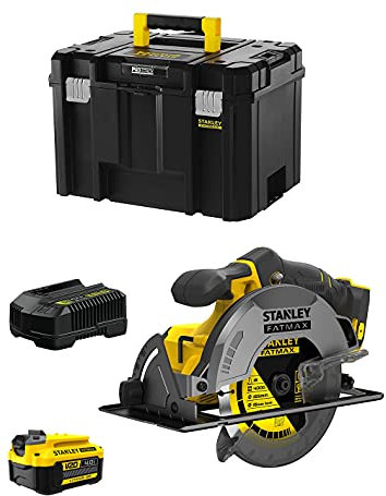 Sega Circolare STANLEY FatMax SFMCS500M1T (1 Batteria 4,0 Ah + Caricabatteria + TSTAK VI)