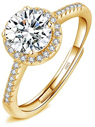Josfeva 925 Silver Love Promise Rings Gold, Diamond Rings Women Ladies