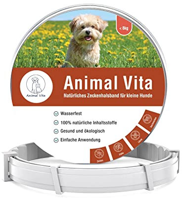 Animal Vita® Zeckenhalsband für kleine Hunde - 100% natürliche Inhaltsstoffe - bis zu 8 Monate zuverlässiger Zeckenschutz
