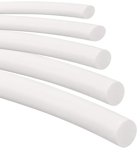 Stubotar Bande d'étanchéité en Mousse de Silicone Dia 10mm x 10M Longue, Éponge Solide Ronde Bande Blanche Douce et Durable pour Bricolage Scellé Manchon de Carte en Mousse