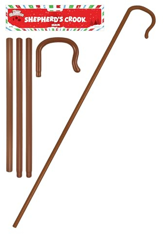 Henbrandt 2 accesorios de 4 piezas de ladrón de pastor de 168 cm | 1,7 m de Navidad Joseph Natividad Jugar disfraz de Crook extensible personal pastora bastón posadero unisex accesorios de disfraces