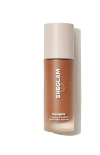 SHEGLAM Skinfinite Hydrating Foundation Flawless Dewy Foundation Hydrating Coverage Invisible Pore Concealer Pore-less Non-Greasy Lightweight Natural Soft Liquid Foundation-Camel