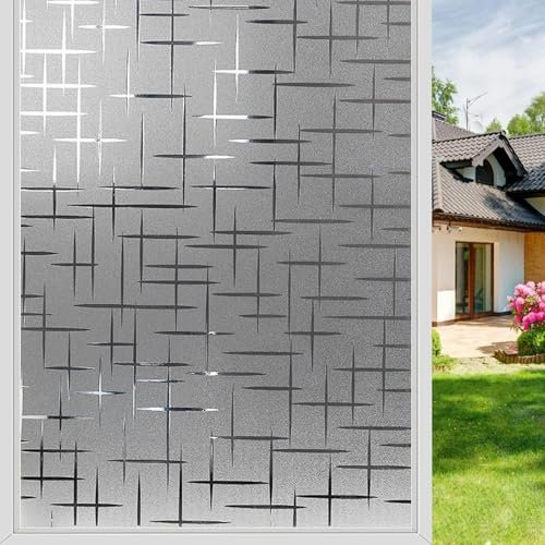 Lámina de privacidad para ventana, autoadhesiva, opaca, 40 x 100 cm, adhesivo estático, sin pegamento, reutilizable, para casa, oficina, efecto vidrio esmerilado, protección UV, fácil de instalar y