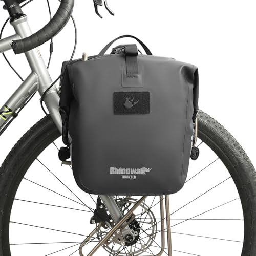Rhinowalk Borsa da bicicletta impermeabile da 12 l, borsa a tracolla per computer portatile, borsa da viaggio, accessorio professionale per bicicletta, colore nero (1 pezzo)