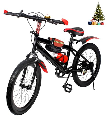 HUOMMGS Mountainbike 20 Zoll Kinderfahrrad 7 Gang Kinder Mountainbike mit Kettle Holder und Kotflügeln Upgraded Jungen-Fahrrad und Mädchen-Fahrrad für 1,3-1,5M Kinder (Rot)