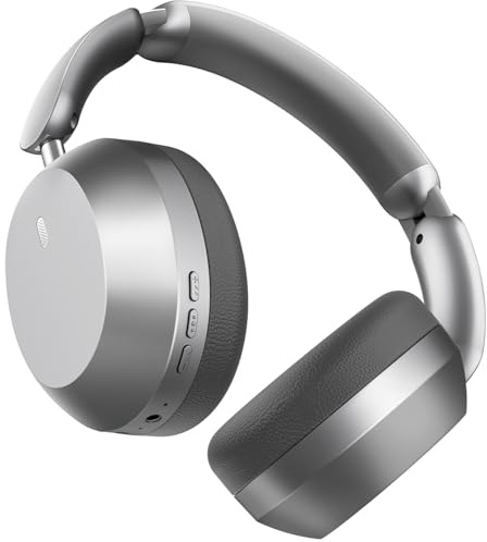 Wentronic Y04 Bluetooth 5.3 Wireless Over-Ear Headphones with Active Noise Cancelling & Hi-Res Sound, 48H Playtime, Soft Comfort Earcups – Travel, Office & Home – iOS, Android & PC – Grey