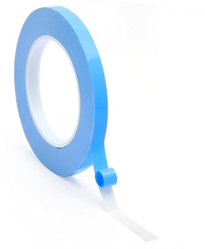 Värmeledande dubbelhäftande tejp 25 m x 10 mm x 0,2 mm, termiskt överföringstejp, självhäftande och värmebeständigt, värmeledningslim för elektronik, LED-belysning, kylfläns, bil-