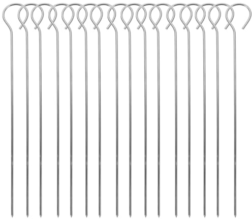 OSOLADY 50 Spiedini per Barbecue in Acciaio Inossidabile 1,8mmx15cm, Spiedo per Griglia in Acciaio, Accessori per Barbecue per Grigliate e Feste All’aperto