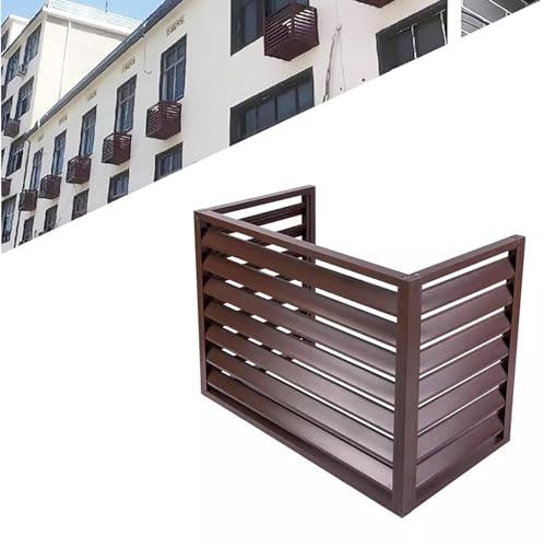 Utomhus luftkonditioneringsskydd 120 x 150 x 70 cm för värmepump brusreducering och integritetsstaket dekorativ design med 45° lutande galler väderbeständigt och snyggt fasadskydd