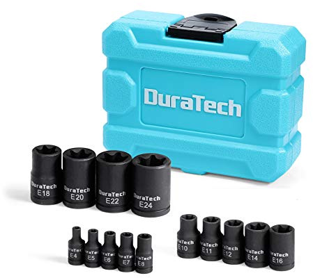 DURATECH 14-Piece External Star Impact Socket Set, E4-E24
