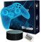 Lightzz 3D-Gamepad Nachtlicht, Spielekonsole Illusionslampe mit Fernbedienung + Touch 16 Farbblinken Wechseln + Timer Schreibtischlampen Kinderzimmer Geschenke für Spielefan