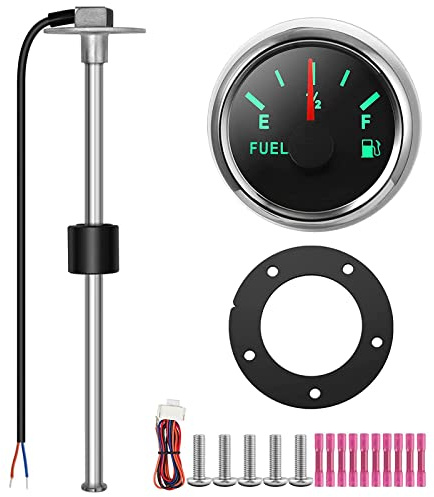 Rupse Indicatore Livello Carburante per Auto Moto Barca 12V/24V,Sensore di Livello Carburante per Auto per 0-190 ohm,240-33 ohm,Indicatore di Livello Carburante(175mm)