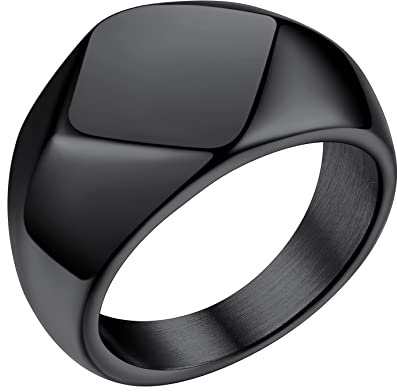 Bestyle Anillo para hombre de acero inoxidable, grabado gratuito externo e interior, talla 14-31, caja regalo