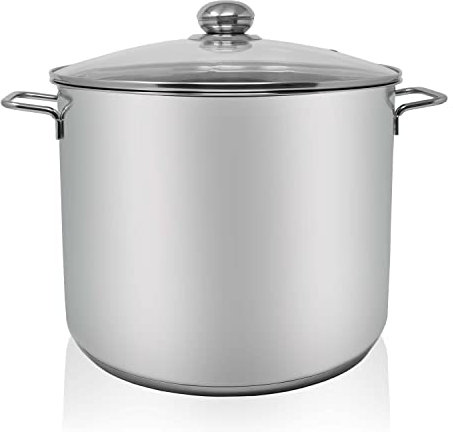 Krüger Edelstahl-Jumbotopf - Kochtopf mit Deckel zum Sichtkochen - energiesparender Kapselboden - ideal für Feste, Partys und den alltäglichen Gebrauch (Jumbotopf - 17 Liter)