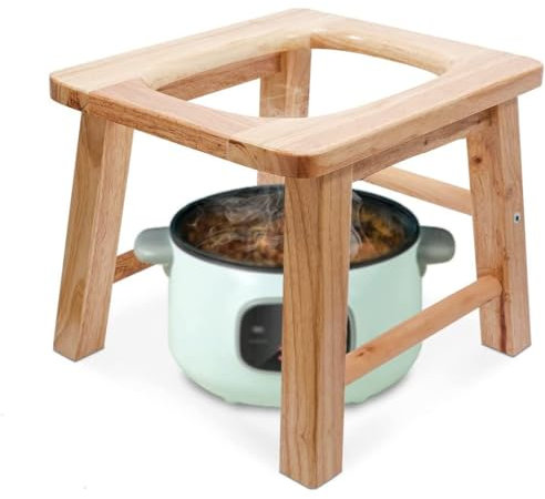 MOGUOBIN Siège vapeur en bois avec quatre pieds, toilettes tridimensionnelles, chaise vapeur V Steam at Hom eattachment H 40cm(pas de cuiseur vapeur)