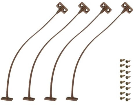 Hafele America Lot de 4 limiteurs d'ouverture pour portes de meubles – Support rabattable en plastique marron – Porte d'armoire silencieuse – Ferrure de meuble stable et facile à monter