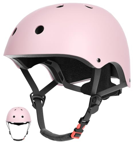 67i Toddler Bike Helmet - Girls Helmets (18.9-21.2) with 11 Ventilation Vents, Adjustable Knob & Double Buckle, ABS EPS Layered Safety for Ages 1-4 (Light Pink)