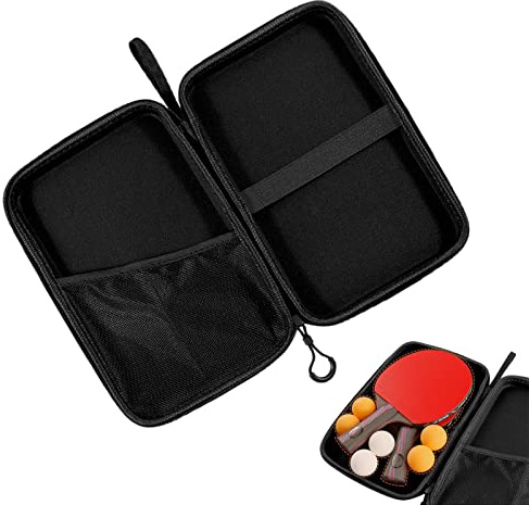 Bolsa de tenis de mesa, funda rígida impermeable para raqueta de tenis de mesa, funda rígida impermeable de gran capacidad para 2 raquetas y pelotas de tenis de mesa