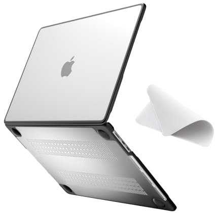 eleger bruchsicher Hülle kompatibel mit MacBook Air 15 Zoll M4 A3241 M3 A3114 M2 A2941, Ausgabe 2025 2024 2023, schwarzer TPU Stoßstange & Harte PC Case, Matt klar