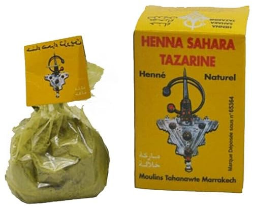 Henna Sahara Tazarine, Henna Natural 100 grs, Marroquí. Ideal para tatuajes y para el pelo.
