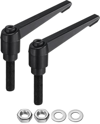 QUARKZMAN 2 manopole regolabili a leva M10 x 40 mm, filettatura metrica con dadi, rondelle di livello, set di maniglie a vite girevoli, bulloni con leva di bloccaggio