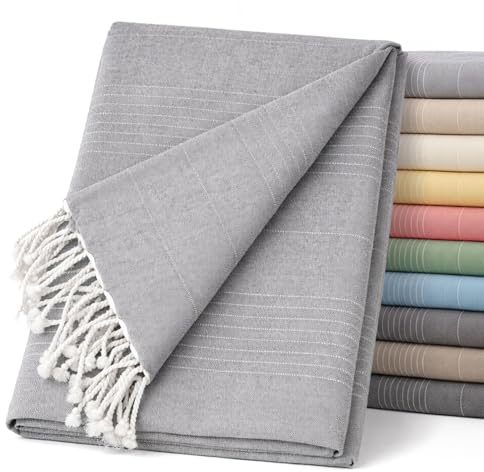 ECOMMERC3 | Foulard multiuso dimensioni 130 x 180 cm sia per divano o letto, copriletto multiuso color Grigio - Jarapa protettivo ed elegante