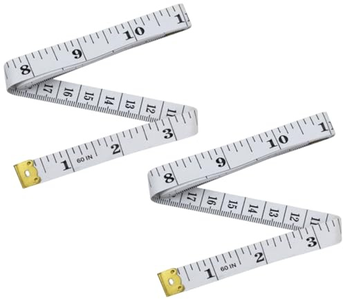 Dinghaole 2 Pack Double Sided Tape Measure,Perfect to Measure Body,Inches & Cms,150cm/60 Inches,Flexible Measuring Tape,Perfect to Body Measuring,Sewing/Tailors Tape,Flexible Fiber Glass Material