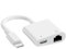 USB C to Ethernet Adapter, 2 in 1 RJ45 Ethernet LAN Network Adapter with USB Type C Charge Port, Compatible with iPhone 16/15/Tablet/Laptop and USB C Devices, Plug and Play