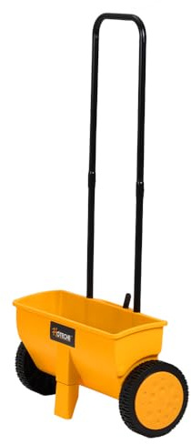 Hoteche Carro esparcidor de 12 litros, ancho de trabajo de 450 mm, color naranja y negro