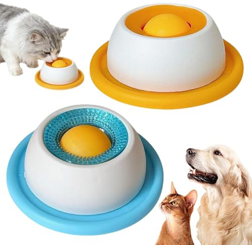 comedero Lamer para Mascota, 2 Piezas Juguete para lamer Perros, Cuenco para Lamer Perros, Cuenco Antideslizante para lamer, Pelota para lamer, para Mascotas Pequeñas, Reductor de Aburrimiento