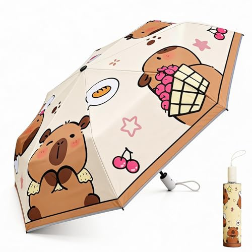 Serryeo Paraguas automático para niños con reflectores de seguridad, paraguas infantil para niñas, paraguas UV, mochila escolar, resistente a las tormentas, compacto y robusto, paraguas plegable