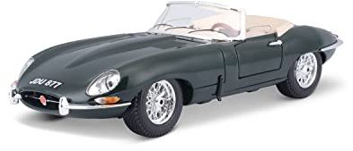 Bburago 1:18 Gold Jaguar E Cabriolet (1961) | Classic Collectible Car Model with Openable Doors, Bonnet and Trunk
