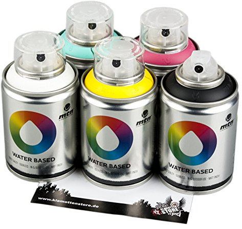 Sprühdosen Set MTN water based Pocket Cans CMYK Farben 5x100ml