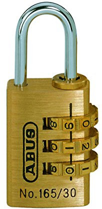 ABUS Zahlenschloss 165/30 - Vorhängeschloss aus Messing - mit individuell einstellbarem Zahlencode - Kofferschloss / Spindschloss - ABUS-Sicherheitslevel 3