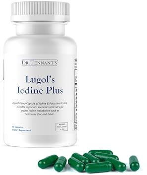 Lugol's Iodine Supplement Plus | Potassium Iodide with Selenium, Zinc & Co-Factors | Thyroid & Breast Health Support | 90 Servings – 3 Month Supply 12.5 mg | Dr. Tennant's